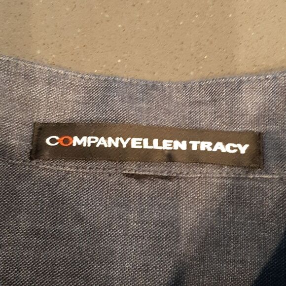 Company Ellen Tracy Blue Linen Button Down Shirt - Picture 4 of 8